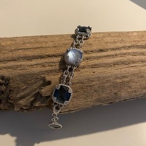 Judith Ripka Hematite and Mother of Pearl Diamonique Bracelet